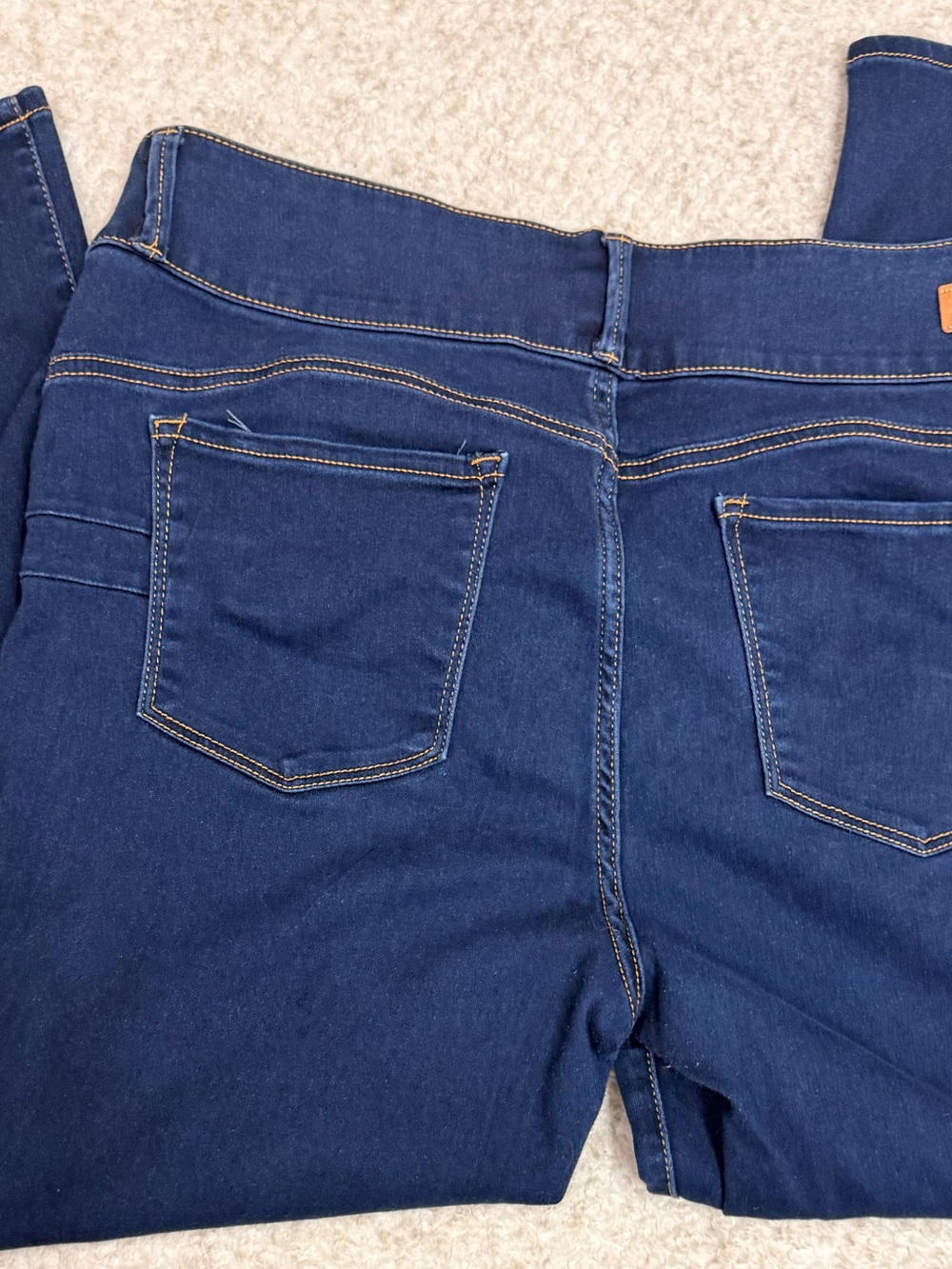 Women’s High-Rise Dark Blue Stretch Jeans - Picture 3 of 4